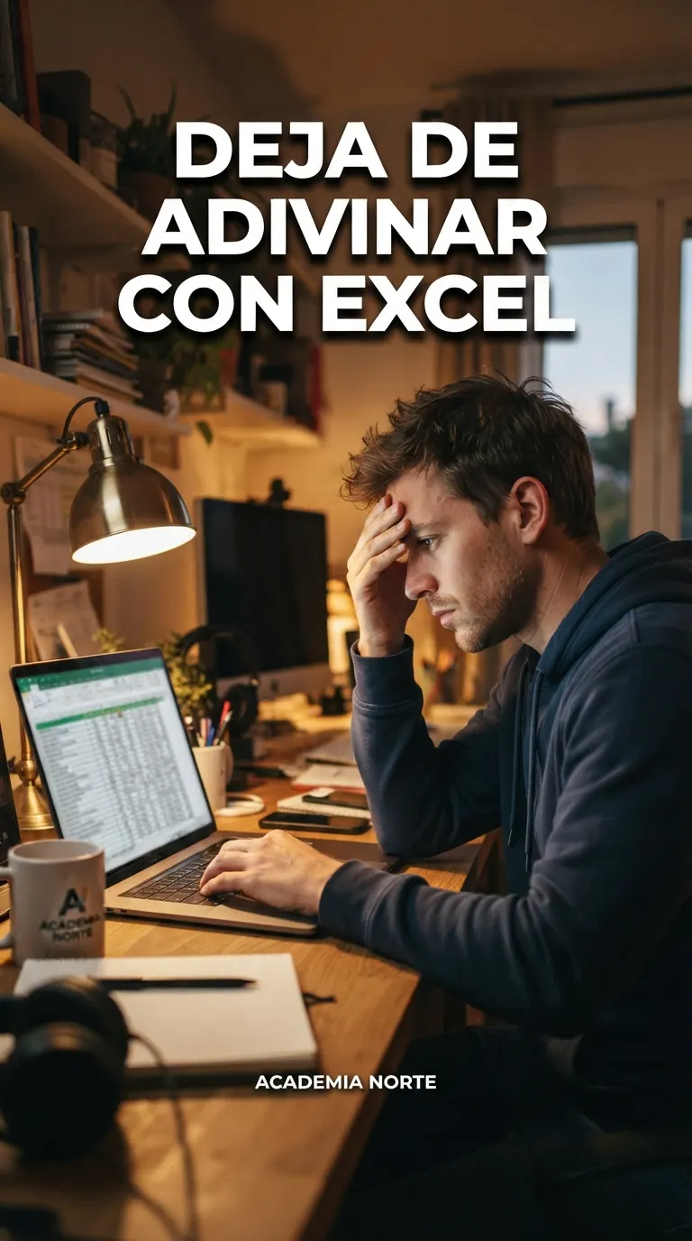 Anuncio para curso online con profesional frente a una hoja de cálculo